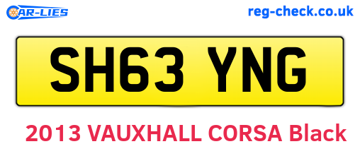 SH63YNG are the vehicle registration plates.