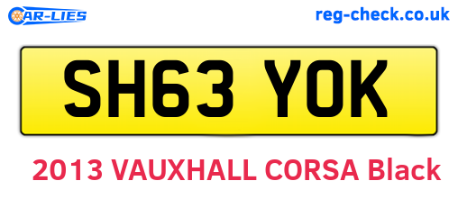 SH63YOK are the vehicle registration plates.