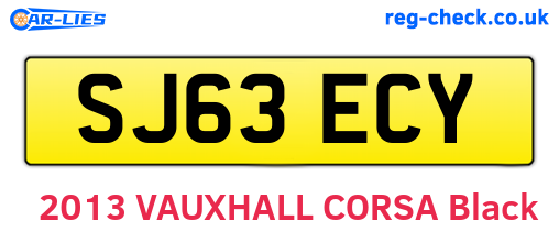 SJ63ECY are the vehicle registration plates.