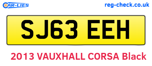 SJ63EEH are the vehicle registration plates.