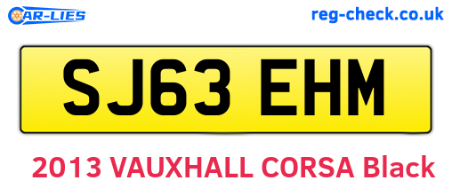 SJ63EHM are the vehicle registration plates.
