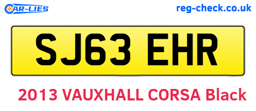 SJ63EHR are the vehicle registration plates.