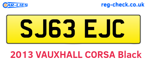 SJ63EJC are the vehicle registration plates.