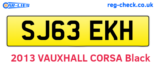 SJ63EKH are the vehicle registration plates.