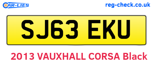 SJ63EKU are the vehicle registration plates.