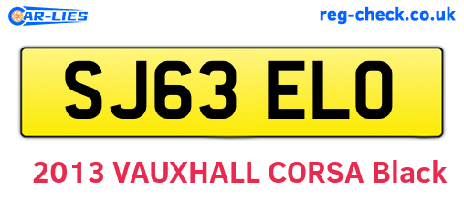 SJ63ELO are the vehicle registration plates.