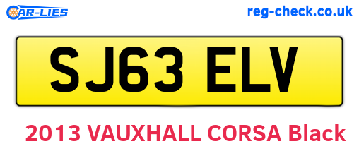 SJ63ELV are the vehicle registration plates.