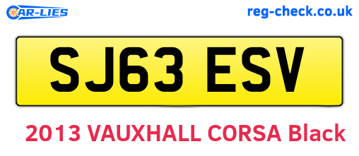 SJ63ESV are the vehicle registration plates.