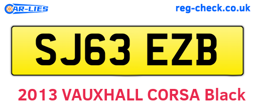 SJ63EZB are the vehicle registration plates.