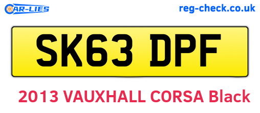 SK63DPF are the vehicle registration plates.
