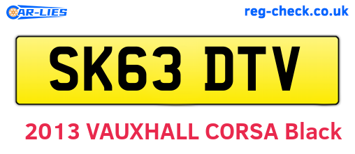 SK63DTV are the vehicle registration plates.