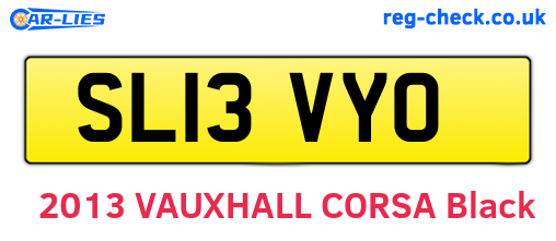 SL13VYO are the vehicle registration plates.