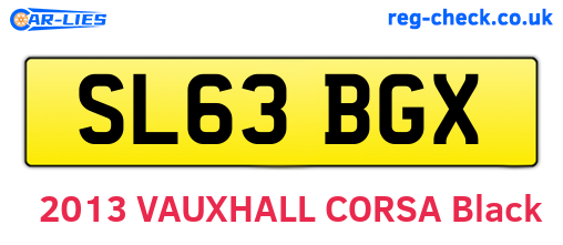 SL63BGX are the vehicle registration plates.