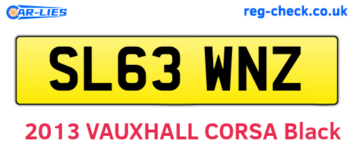 SL63WNZ are the vehicle registration plates.