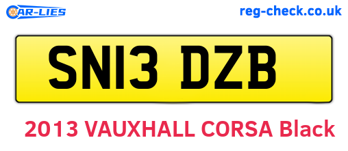 SN13DZB are the vehicle registration plates.