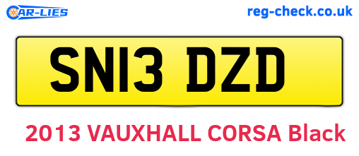 SN13DZD are the vehicle registration plates.