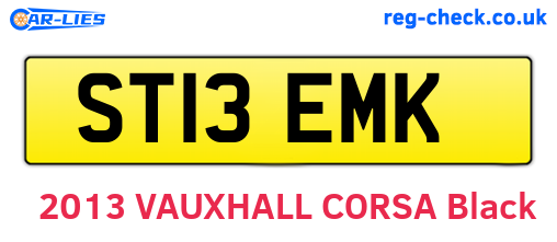ST13EMK are the vehicle registration plates.