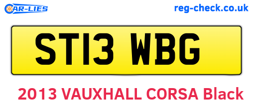 ST13WBG are the vehicle registration plates.