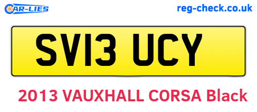 SV13UCY are the vehicle registration plates.