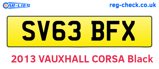 SV63BFX are the vehicle registration plates.