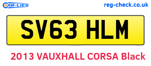 SV63HLM are the vehicle registration plates.