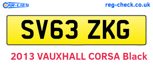 SV63ZKG are the vehicle registration plates.