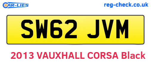 SW62JVM are the vehicle registration plates.