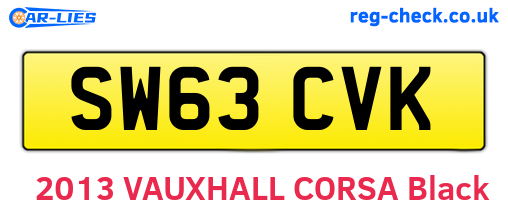 SW63CVK are the vehicle registration plates.