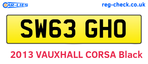 SW63GHO are the vehicle registration plates.
