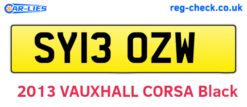 SY13OZW are the vehicle registration plates.