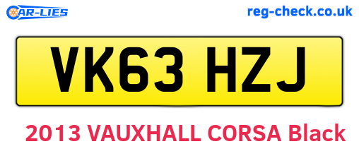 VK63HZJ are the vehicle registration plates.
