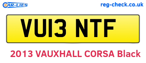 VU13NTF are the vehicle registration plates.