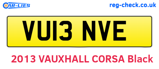 VU13NVE are the vehicle registration plates.