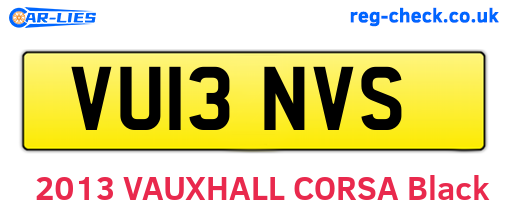 VU13NVS are the vehicle registration plates.