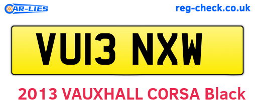 VU13NXW are the vehicle registration plates.