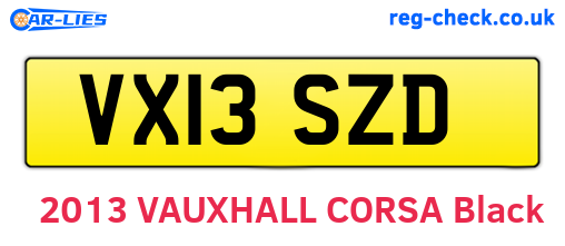 VX13SZD are the vehicle registration plates.