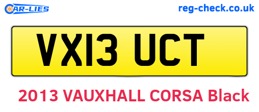 VX13UCT are the vehicle registration plates.