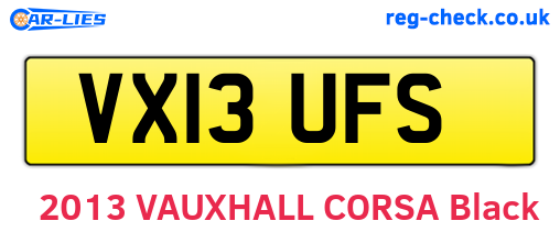 VX13UFS are the vehicle registration plates.