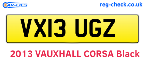 VX13UGZ are the vehicle registration plates.