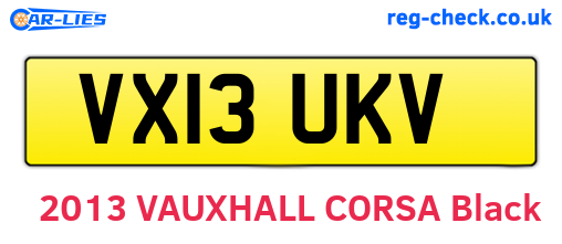 VX13UKV are the vehicle registration plates.