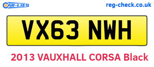 VX63NWH are the vehicle registration plates.