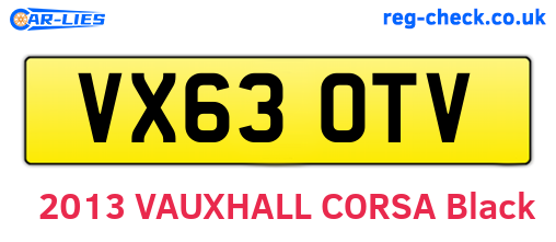 VX63OTV are the vehicle registration plates.