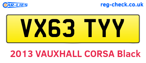 VX63TYY are the vehicle registration plates.