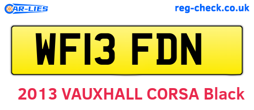 WF13FDN are the vehicle registration plates.