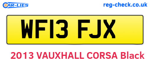 WF13FJX are the vehicle registration plates.