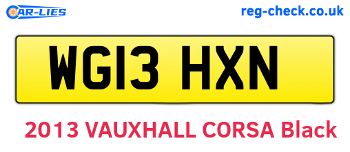 WG13HXN are the vehicle registration plates.