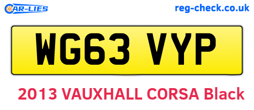 WG63VYP are the vehicle registration plates.