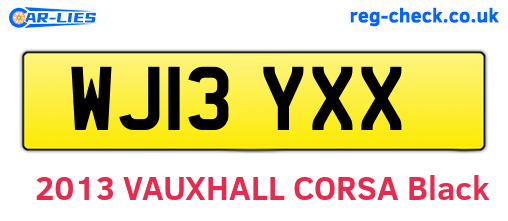 WJ13YXX are the vehicle registration plates.
