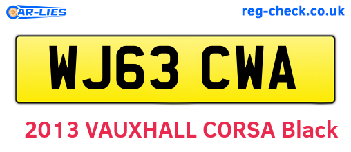 WJ63CWA are the vehicle registration plates.