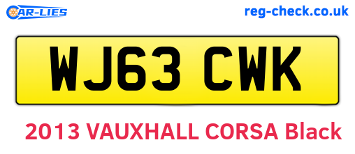 WJ63CWK are the vehicle registration plates.